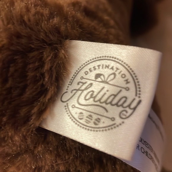 Brown stuffed bunny with pink ears, bow & feet 3 & up - Picture 9 of 13